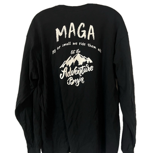 Men’s long sleeve graphic black T shirt XL.     Humor outdoor B4